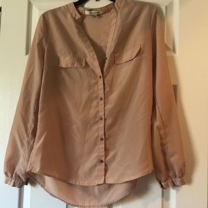 Forever 21 beige blouse long sleeve MEDIUM